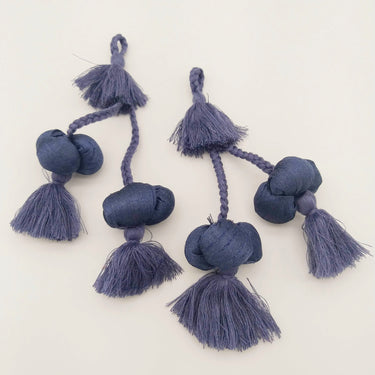 Grey Silk Fabric Ball Tassels, Latkan, Embellishments